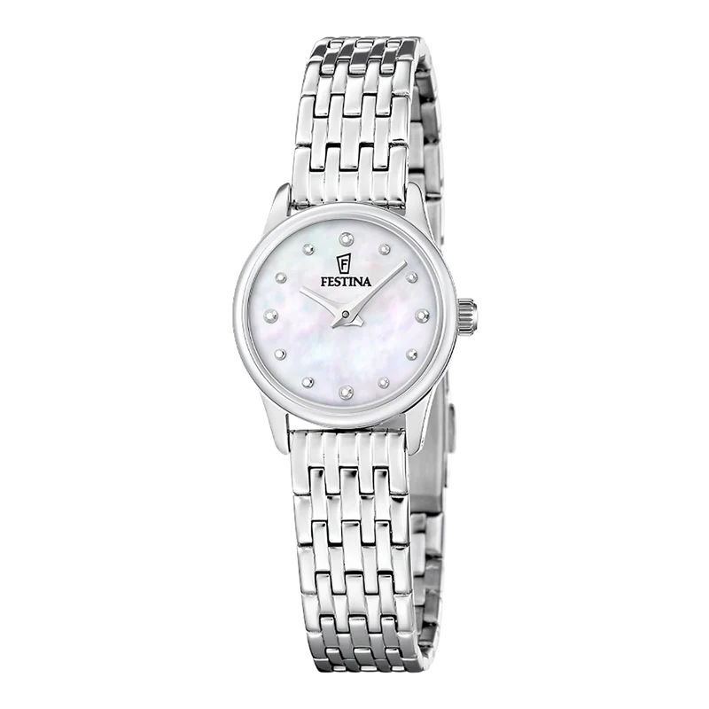 Festina Mademoiselle F20749/1 Damen Armbanduhr • Perlmutt-Zifferblatt • Edelstahl-Armband