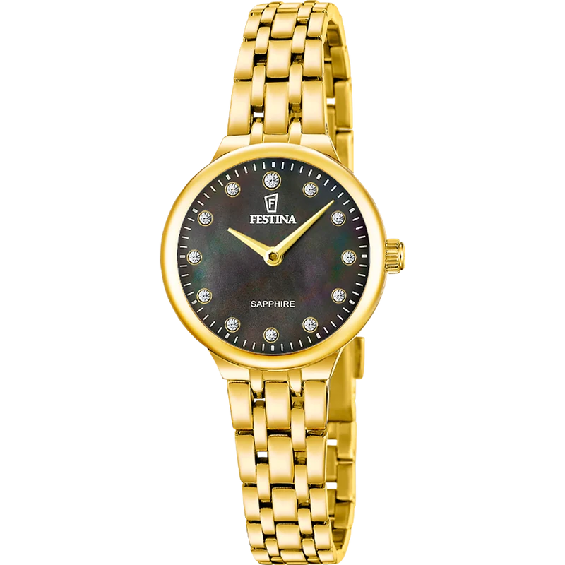 Festina Mademoiselle F20745/4 Damen Armbanduhr Schwarz • Saphirglas • Edelstahlarmband