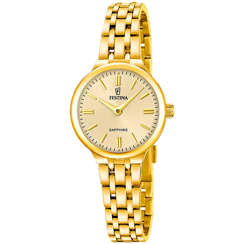 Festina Mademoiselle F20745/2 Damenuhr Goldfarben • Quarzwerk • Edelstahlarmband