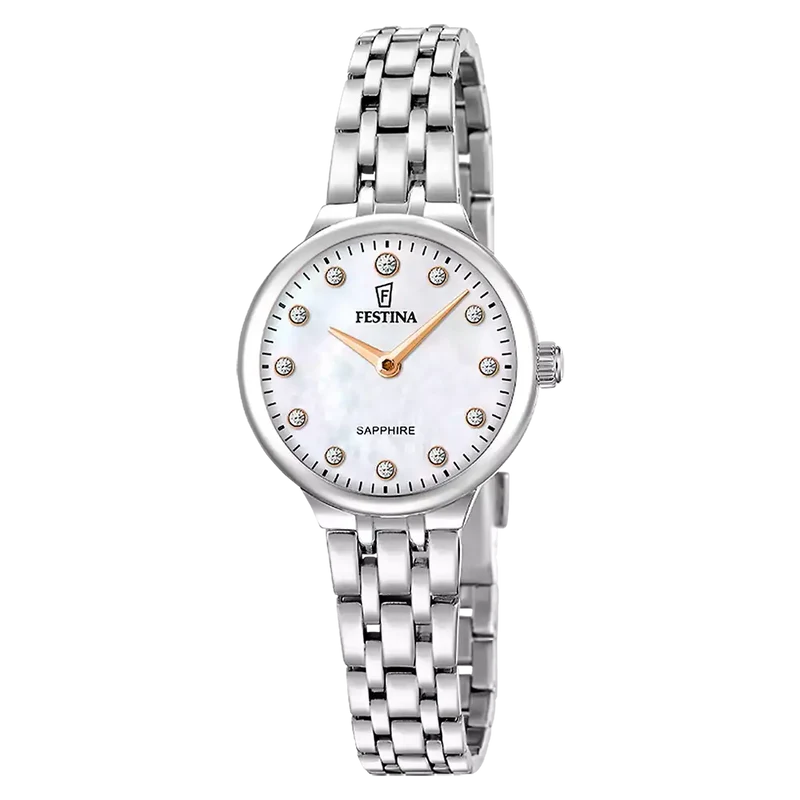 Festina Mademoiselle F20744/1 Damen Armbanduhr • Saphirglas • Perlmutt-Zifferblatt