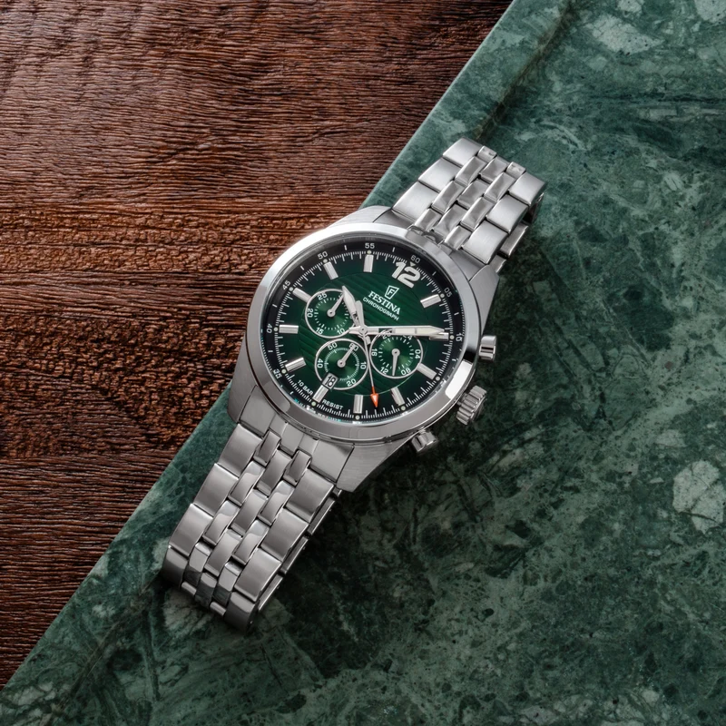 Festina F20742/5 Herren Chronograph Armbanduhr Grün • Miyota Quarzwerk • 10 ATM