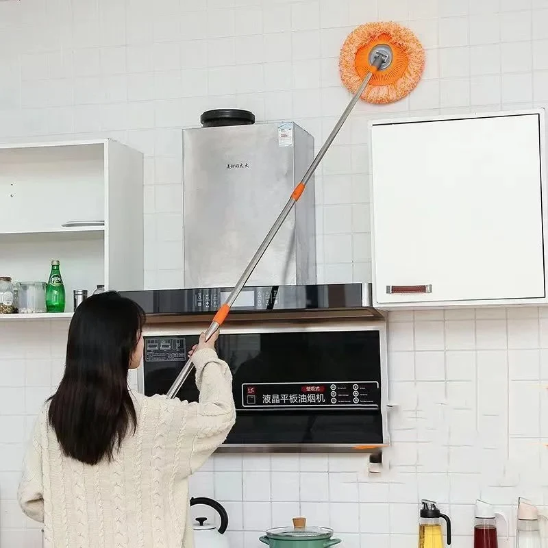 Roterende Dweil met Chenille Doeken 360° Draaibaar Verstelbaar Handvat Professioneel Vloer Ramen Schoonmaak | Sansoti