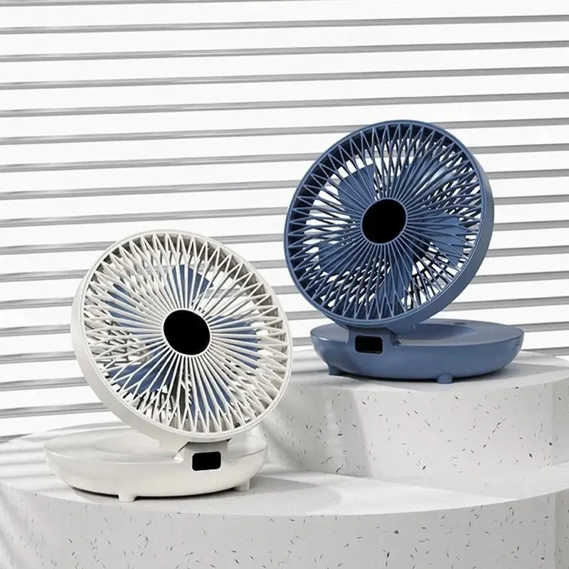 Draagbare Ventilator Verstelbaar 120° Oscillatie USB Oplaadbaar 4 Snelheden Fluisterstil Tafel Wandmontage | Sansoti