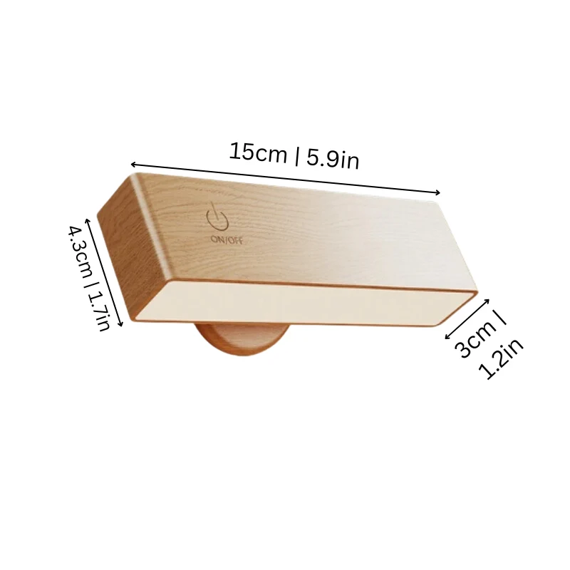Draadloze Wandlamp met Touchbediening Hout Dimbaar Timer 3 Lichtmodi Oplaadbaar USB Sfeerlicht Leeslamp | Sansoti