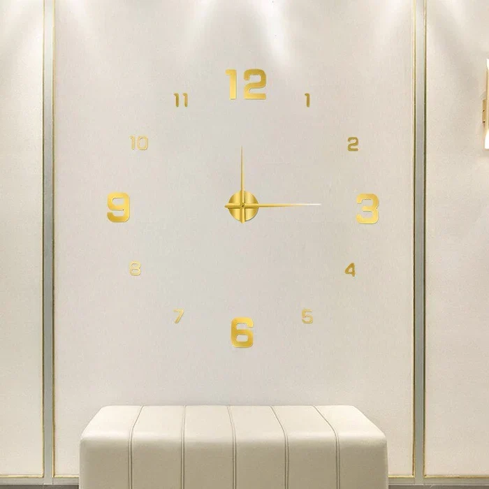 DIY Wandklok met Losse Cijfers 60-130cm Zwart Zilver Goud Fluorescerend Modern Design Woonkamer Interieur | Sansoti