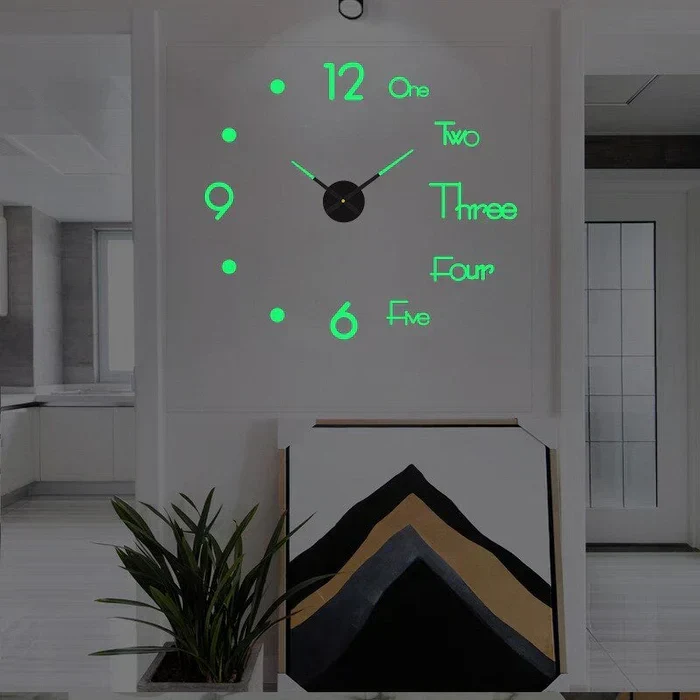 DIY Wandklok met Losse Cijfers 60-130cm Zwart Zilver Goud Fluorescerend Modern Design Woonkamer Interieur | Sansoti