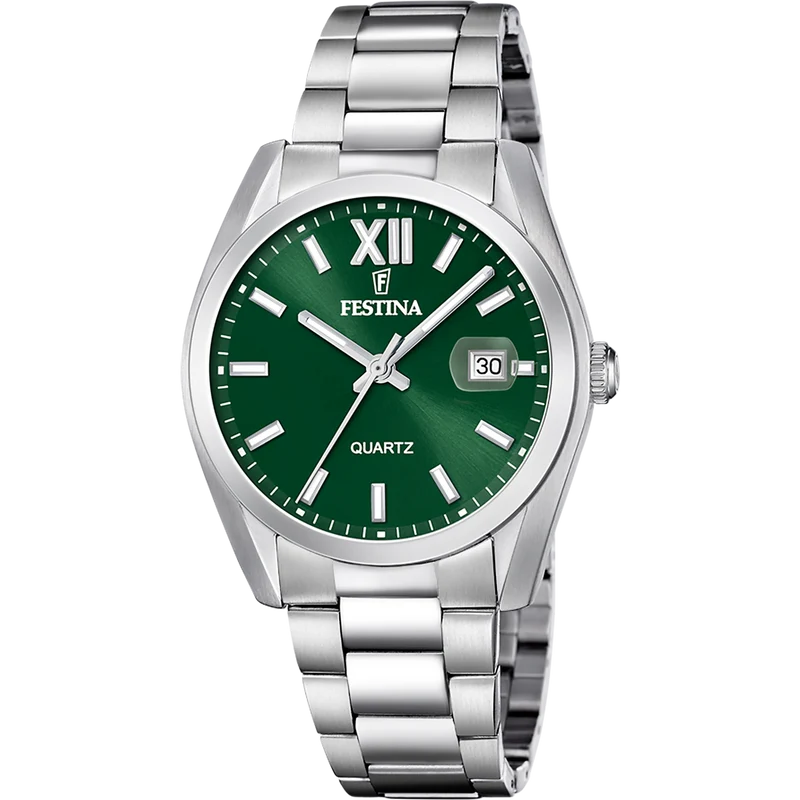 Festina F20707/8 Herrenuhr Quarz • Edelstahlarmband • Grün