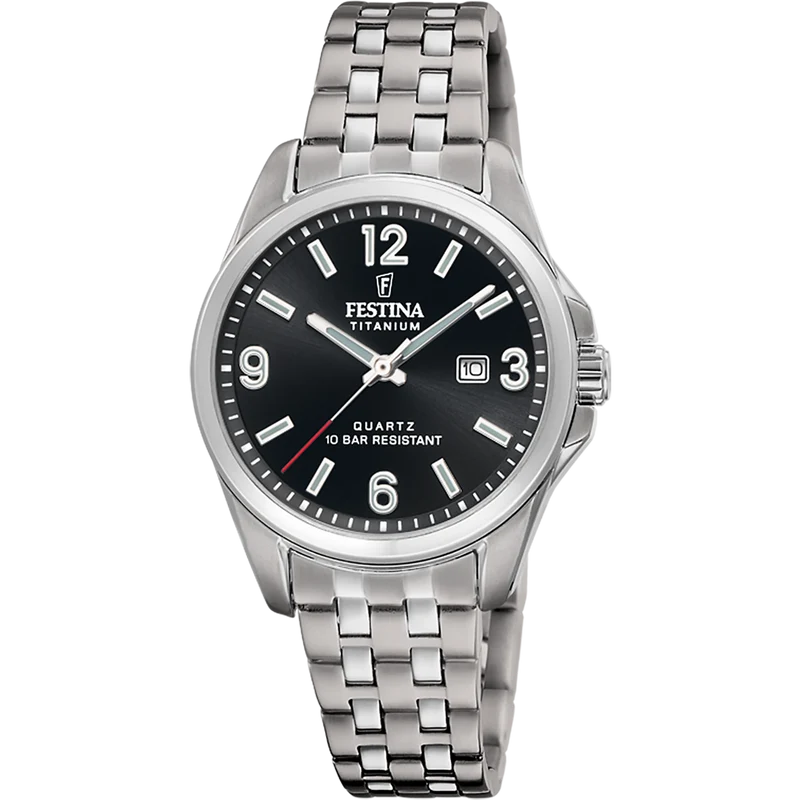 Festina Titanium F20697/3 Damen Armbanduhr Schwarz • Titangehäuse • Quarzwerk MIYOTA