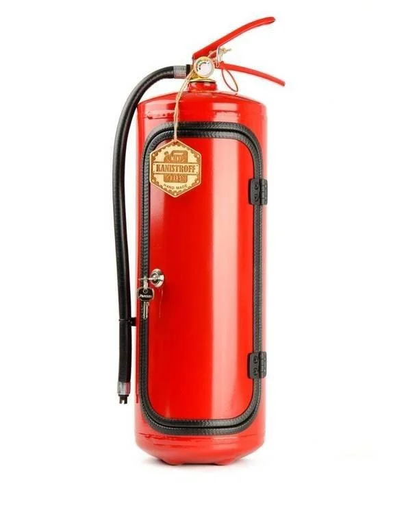 Geheime Drankopslag Brandblussercapsule Metaal Rood Zwart Mancave Bar | Sansoti