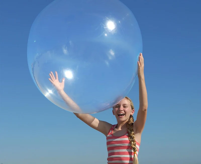 Opblaasbare Transparante Speelbal TPR 60cm Waterbestendig Buitenspeelgoed Kinderen Zomer Trampoline Zwembad | Sansoti