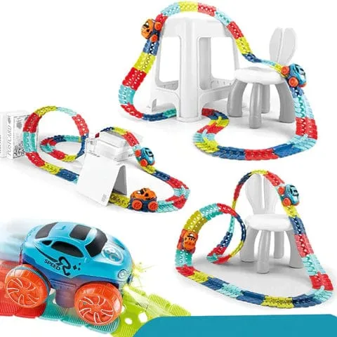 Magnetisch Racebaan Speelgoed Set voor Kinderen met Glow-in-the-Dark Functie 46-184 Delen Educatief Creatief | Sansoti