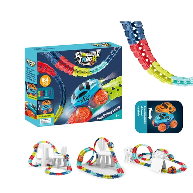 Magnetisch Racebaan Speelgoed Set voor Kinderen met Glow-in-the-Dark Functie 46-184 Delen Educatief Creatief | Sansoti