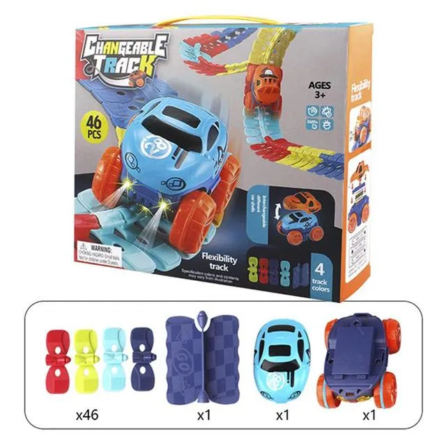 Magnetisch Racebaan Speelgoed Set voor Kinderen met Glow-in-the-Dark Functie 46-184 Delen Educatief Creatief | Sansoti