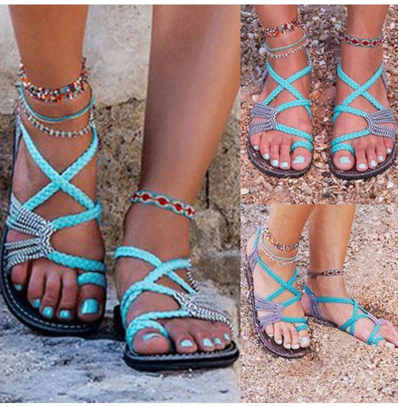 Platte Zomersandalen Dames Lichtgewicht Flexibel Comfortabel Instap Schokdempend Casual Trendy Strandsandalen | Sansoti