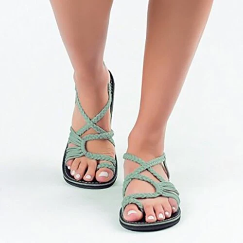 Platte Zomersandalen Dames Lichtgewicht Flexibel Comfortabel Instap Schokdempend Casual Trendy Strandsandalen | Sansoti
