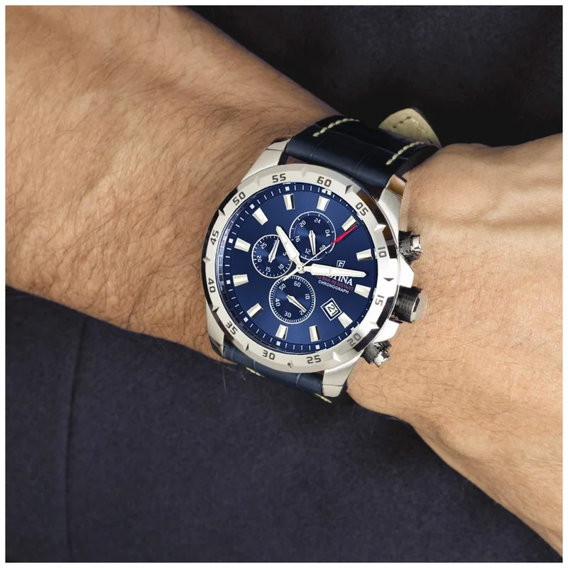 Festina F20692/2 Herrenuhr Chronograph Blau • 10 ATM Wasserdichtigkeit • 45 mm Gehäuse