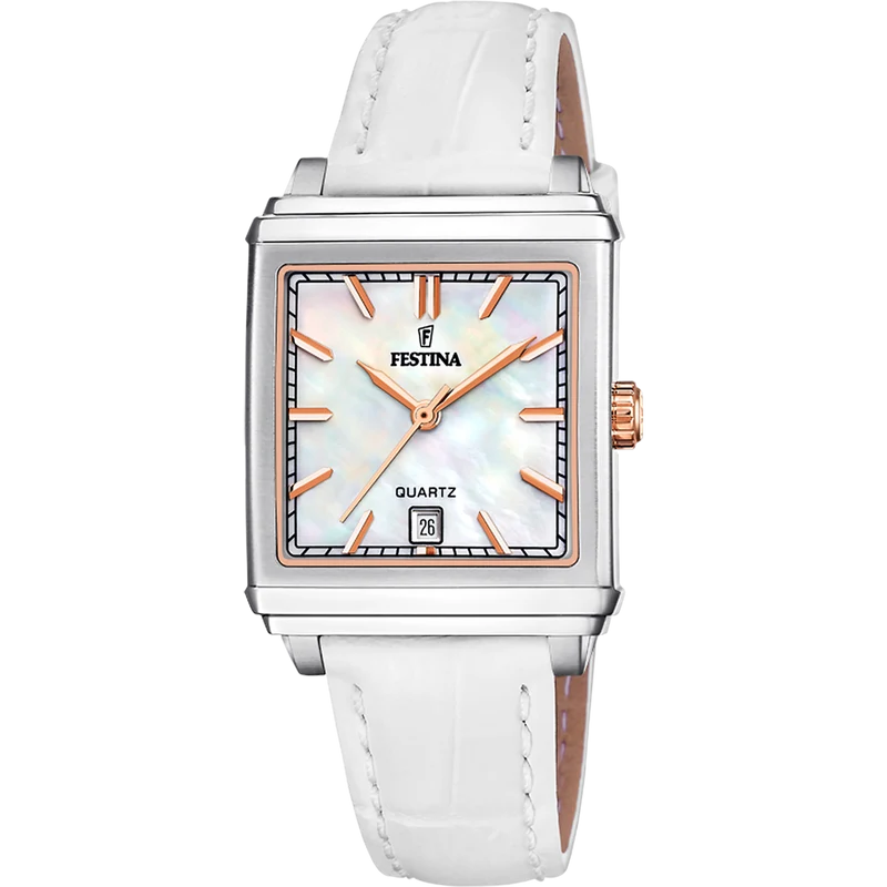 Festina F20682/1 Damenuhr Beige • Quarzwerk • Lederarmband