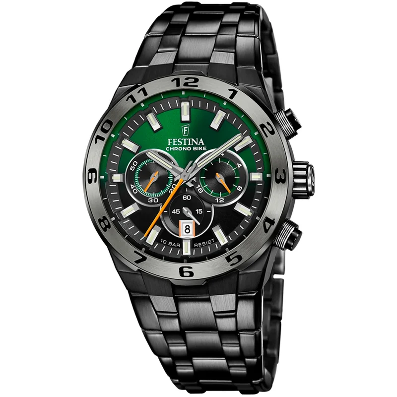 Festina Chrono Bike Special Edition F20673/2 Herrenuhr Schwarz-Grün • Chronograph • 10 BAR
