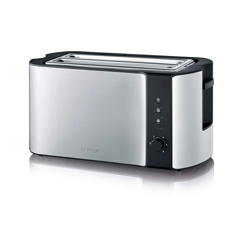 Severin AT 2590 Langschlitztoaster bis 4 Scheiben 1400 W Edelstahl / Schwarz