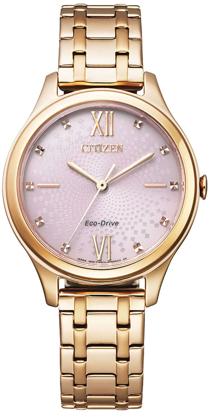 Citizen Elegance EM0503-75X Damen Uhr • Solarantrieb • Roségold-Elemente