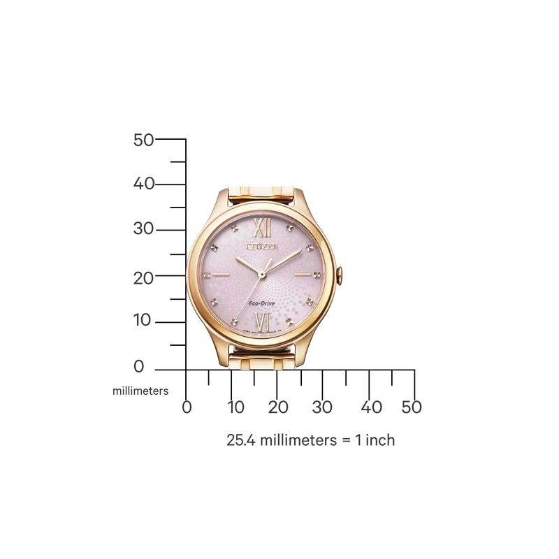 Citizen Elegance EM0503-75X Damen Uhr • Solarantrieb • Roségold-Elemente