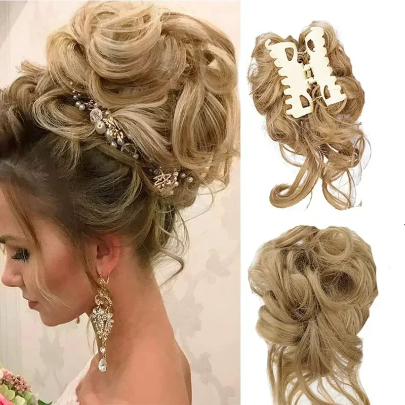 Haarknot met Krullen – Synthetisch Haar – Clip-On Knot – Volumineus – Verschillende Kleuren | Sansoti