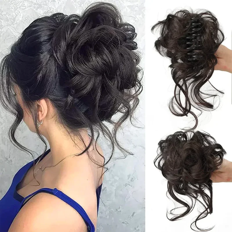 Haarknot met Krullen – Synthetisch Haar – Clip-On Knot – Volumineus – Verschillende Kleuren | Sansoti