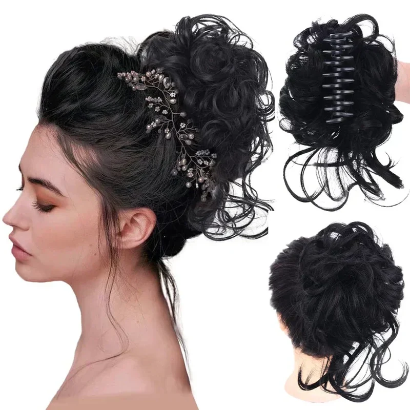 Haarknot met Krullen – Synthetisch Haar – Clip-On Knot – Volumineus – Verschillende Kleuren | Sansoti
