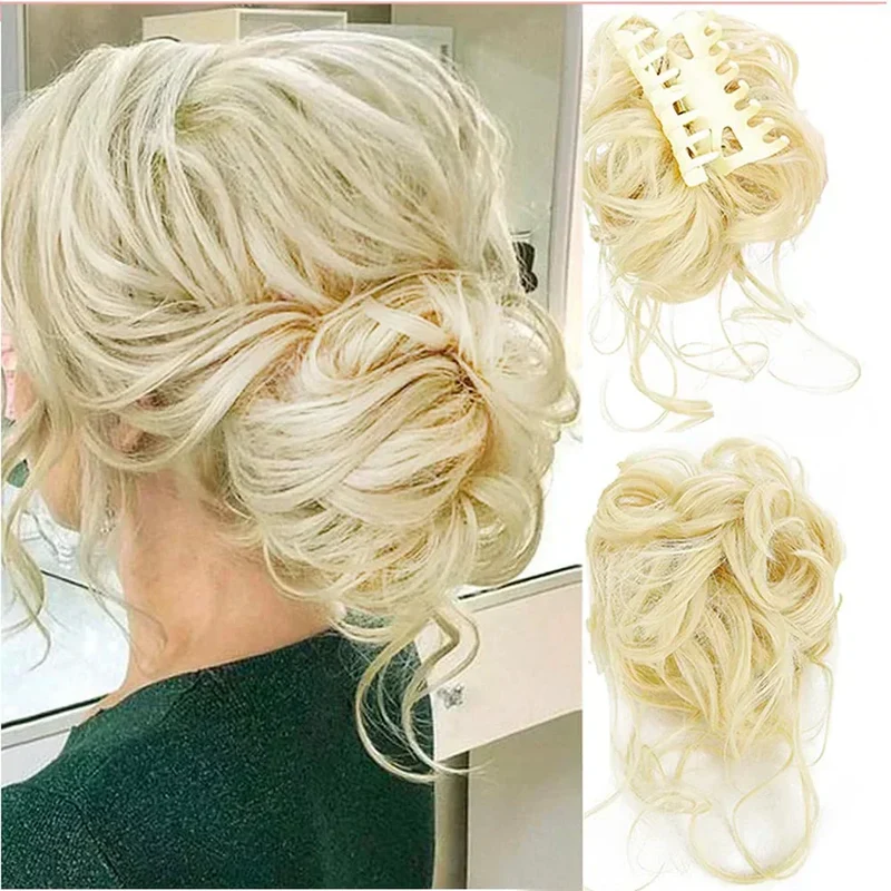 Haarknot met Krullen – Synthetisch Haar – Clip-On Knot – Volumineus – Verschillende Kleuren | Sansoti
