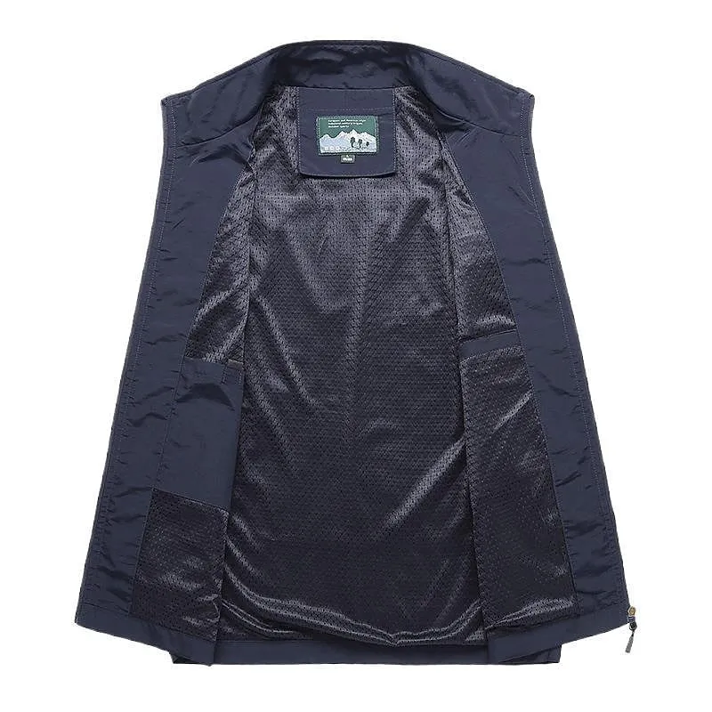 Sneldrogende Outdoor Bodywarmer met Meerdere Zakken voor Heren Mesh Ademend Vest Mourloos voor Vissen Wandelen Kamperen Actief Buitenleven | Sansoti