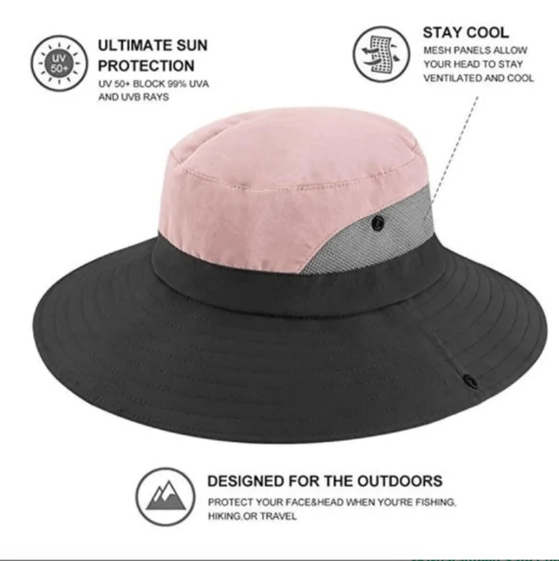Opvouwbare Zonnehoed Polyester UV-Bescherming Brede Rand Unisex 56-60cm | Sansoti