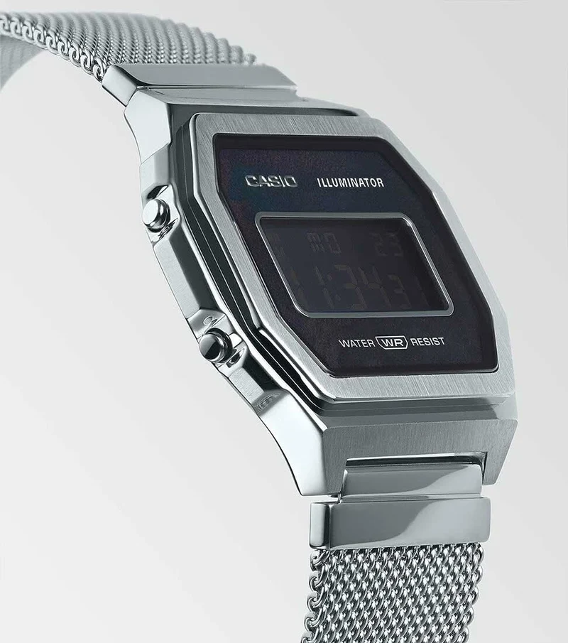 Casio Vintage A1000M-1BEF Uhr • Kultiges Retro-Design • Perlmutt-Zifferblatt