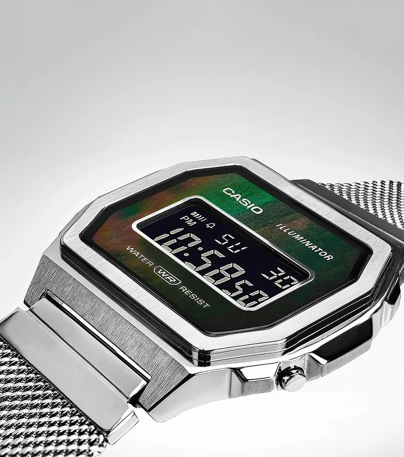 Casio Vintage A1000M-1BEF Uhr • Kultiges Retro-Design • Perlmutt-Zifferblatt