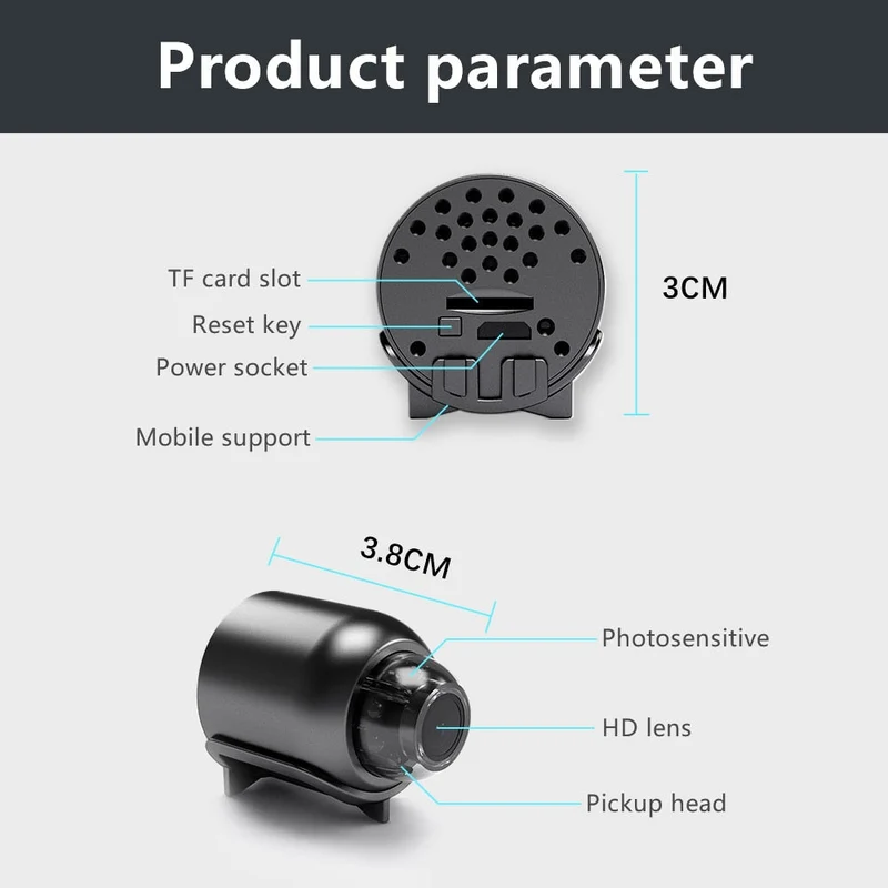 Compacte Mini Beveiligingscamera 1080P HD met Bewegingsdetectie en Nachtzicht | Sansoti