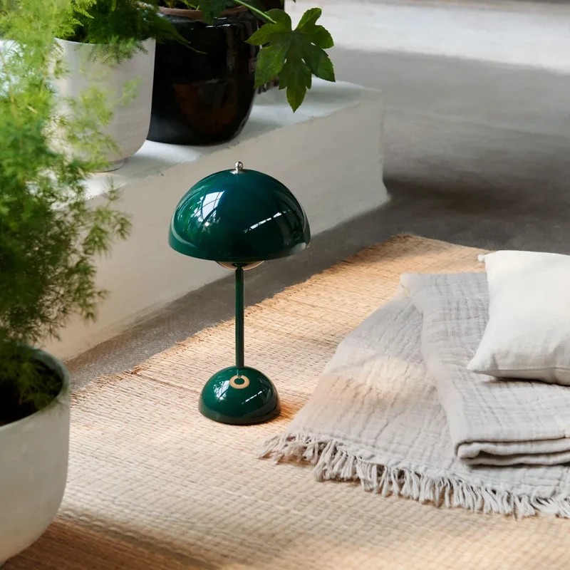 Paddenstoel Tafellamp Dimbaar Touch 30cm LED Bureaulamp Oplaadbaar Metaal Modern Design Leeslamp Sfeerlamp Geel | Sansoti