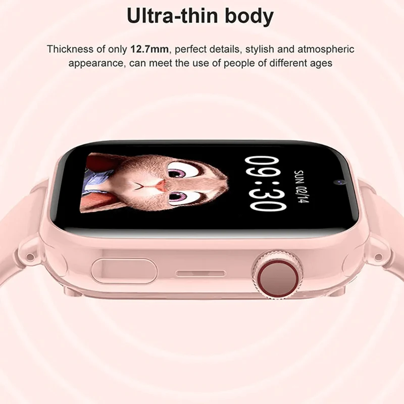 Slimme Kinderhorloge met 4G Videobellen en GPS-Tracking Roze Zwart Wit | Sansoti