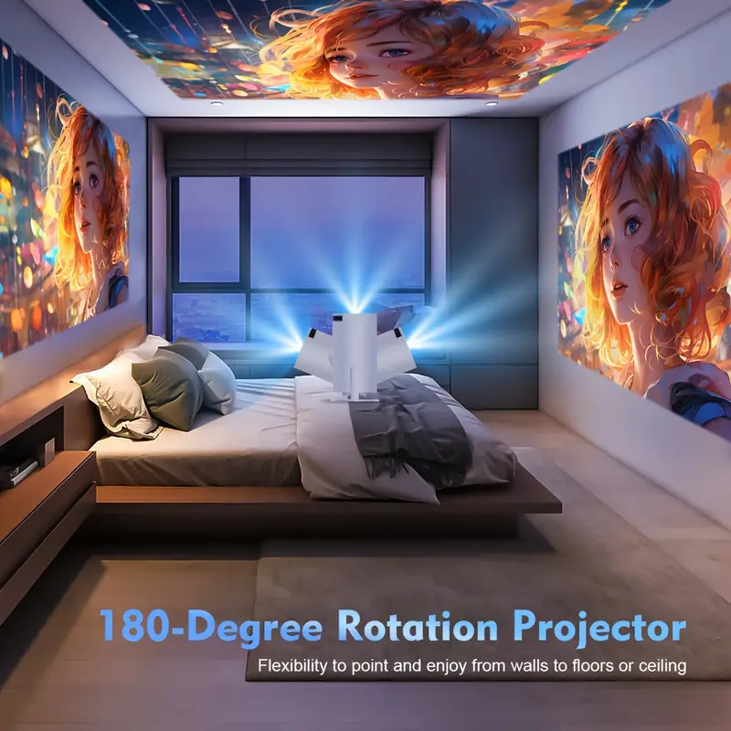 Compacte Mini Projector 4K Ultra HD met Draadloze Connectiviteit Beamer Thuisbioscoop Systeem Streaming Apparaat | Sansoti