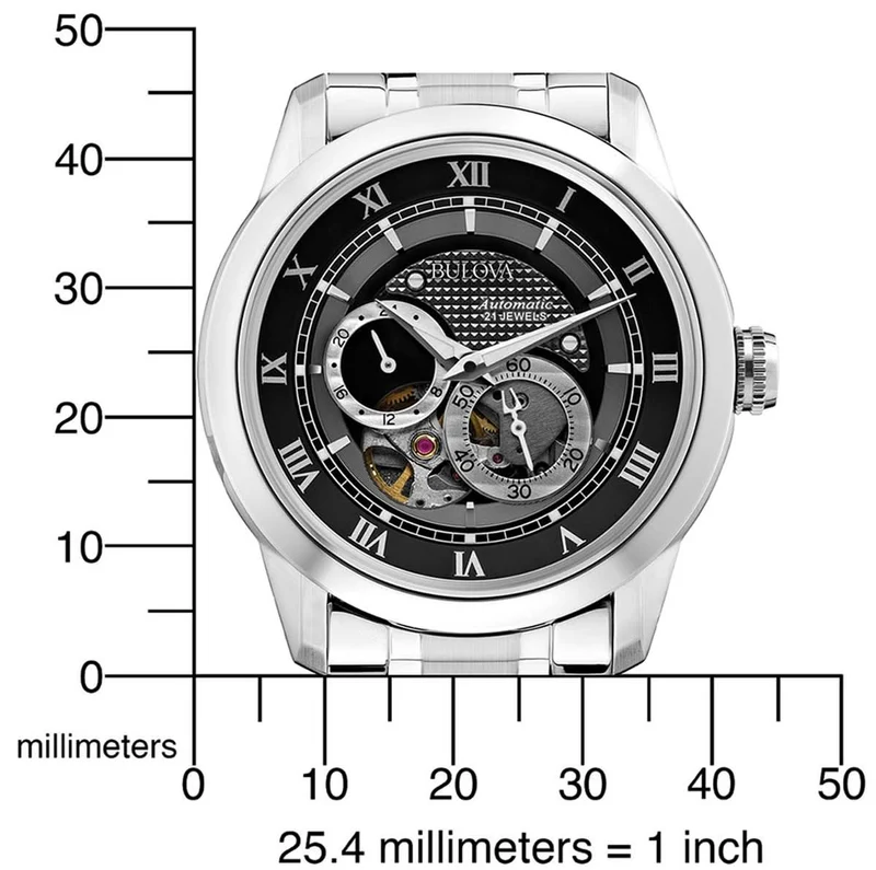 Bulova Sutton 96A119 Herrenuhr • Skelett-Zifferblatt • 21-Jewel Automatik