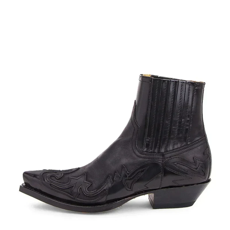 Heren Western Laarzen Leer 5cm Hak PU Stoere Cowboystijl Robuust Comfortabel | Sansoti