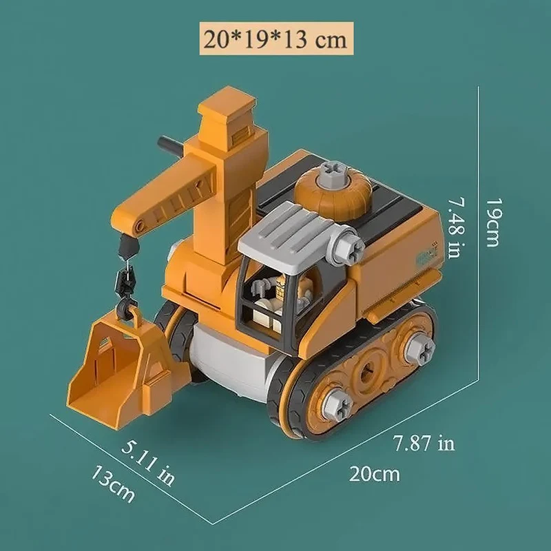 Educatief Bouwspeelgoed Graafmachine met Schroevendraaier voor Motoriekontwikkeling en Constructief Spelen | Sansoti