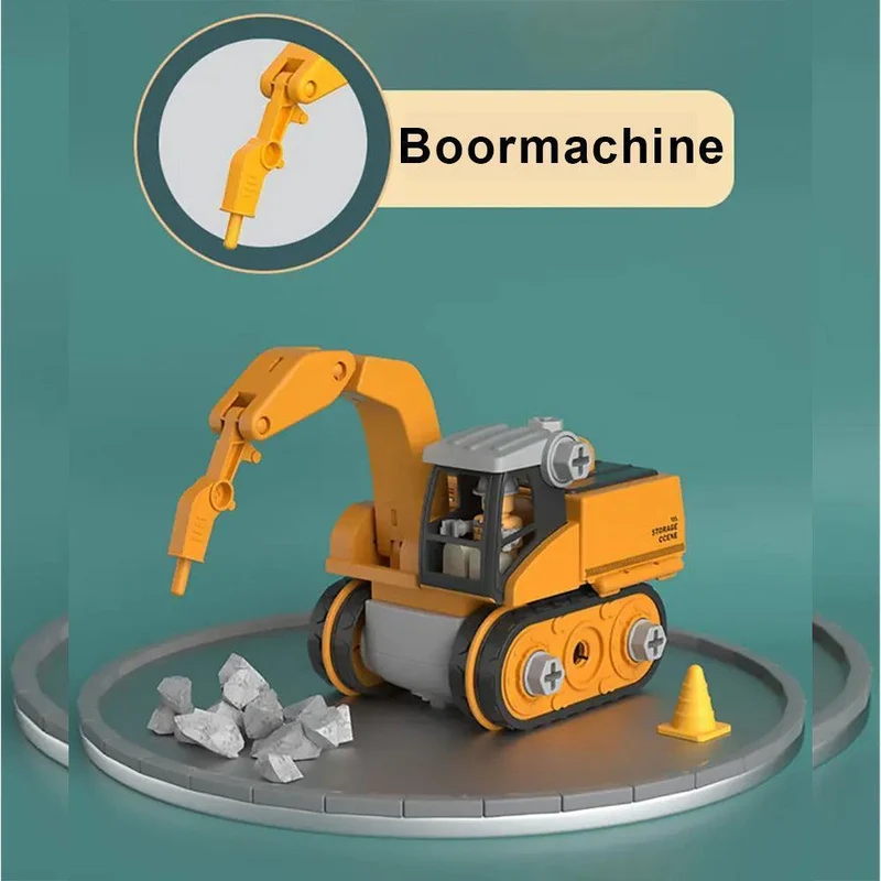 Educatief Bouwspeelgoed Graafmachine met Schroevendraaier voor Motoriekontwikkeling en Constructief Spelen | Sansoti