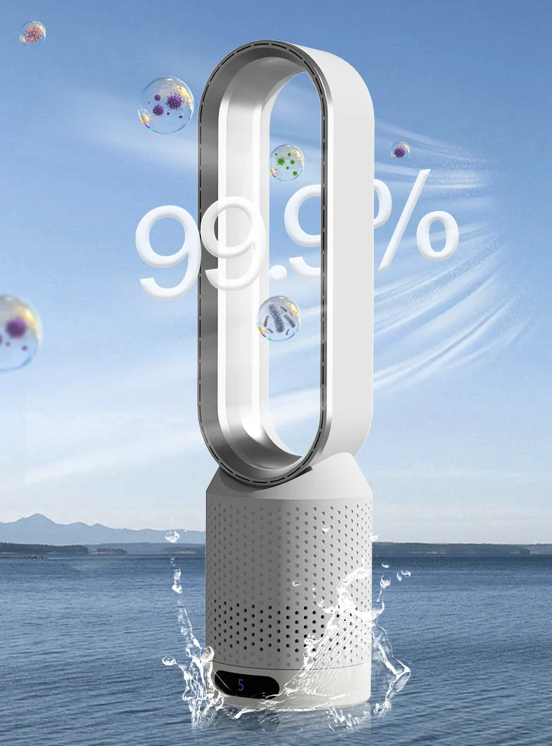 Luchtkoeler met HEPA-Filter Slaapkamer Toren 58 cm Ionisator UV Wasbaar Filter 32 dB Nachtstand | Sansoti