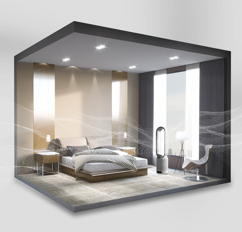 Luchtkoeler met HEPA-Filter Slaapkamer Toren 58 cm Ionisator UV Wasbaar Filter 32 dB Nachtstand | Sansoti