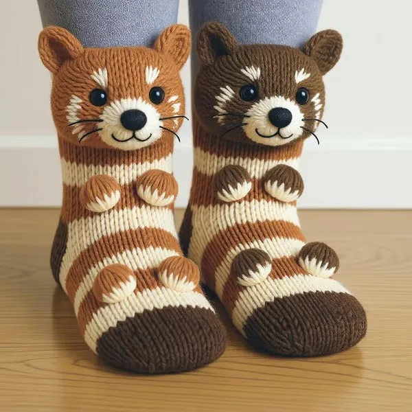 Chaussettes peluche animaux
