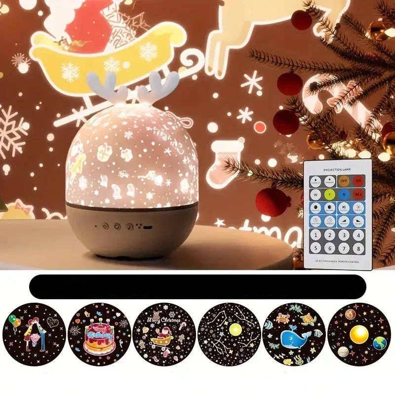 Sterrenprojector Nachtlampje Konijn & Hert met Muziek en USB-Oplader voor Kinderkamer | Sansoti