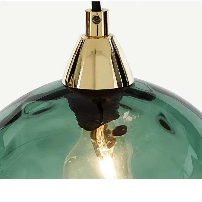 Glazen Bol Hanglamp met Gekleurde Glaskap voor Eetkamer Woonkamer | Sansoti