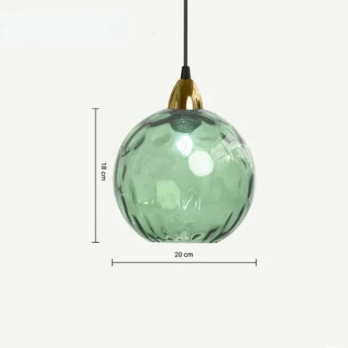 Glazen Bol Hanglamp met Gekleurde Glaskap voor Eetkamer Woonkamer | Sansoti