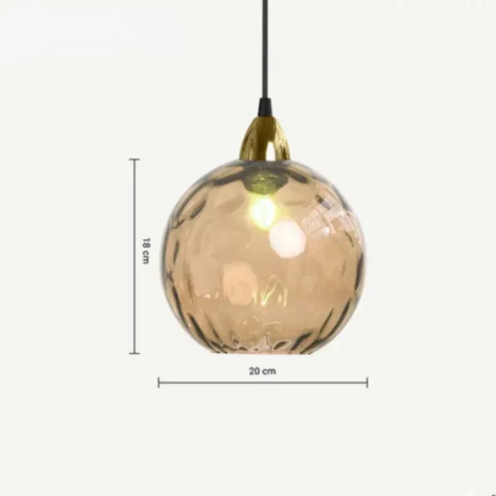 Glazen Bol Hanglamp met Gekleurde Glaskap voor Eetkamer Woonkamer | Sansoti