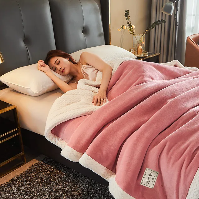 Zachte Fleece Plaid Winterdeken Dubbel Tweepersoons Warmtedeken Bankdeken | Sansoti