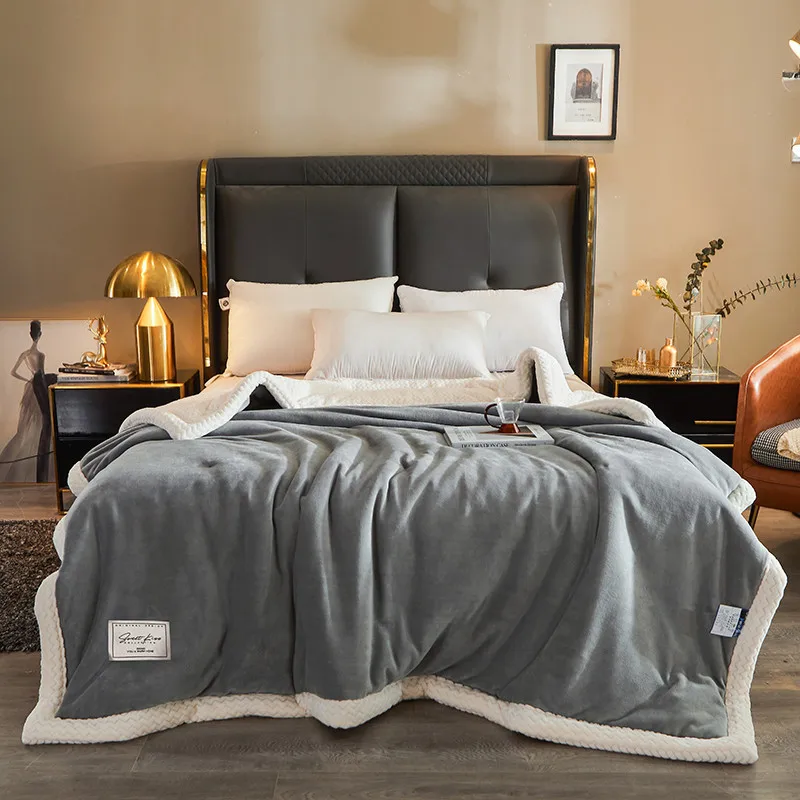 Zachte Fleece Plaid Winterdeken Dubbel Tweepersoons Warmtedeken Bankdeken | Sansoti